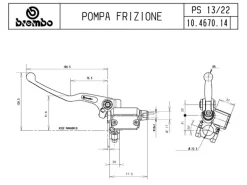 POMPA FRIZIONE ASSIALE BREMBO RACING PS 13 CON SERBATOIO