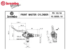 POMPA FRIZIONE ASSIALE PS 10 BREMBO RACING TM EN 125 / 250 / 300 2011-2020