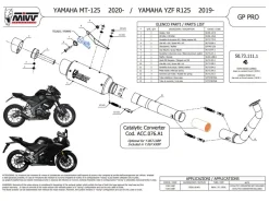 SCARICO COMPLETO GP PRO INOX NERO MIVV YAMAHA MT-125 2020-2024