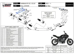 SCARICO COMPLETO 2X1 GP PRO INOX NERO MIVV YAMAHA MT-07 / FZ-07 2021-2024