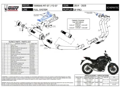 SCARICO COMPLETO 2X1 MIVV GP PRO CARBONIO YAMAHA MT-07 2014-2020