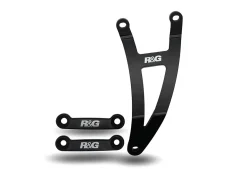 STAFFA SUPPORTO SCARICO + PIASTE COPRIFORI PEDANE R&G YAMAHA YZF-R3 2015-2025