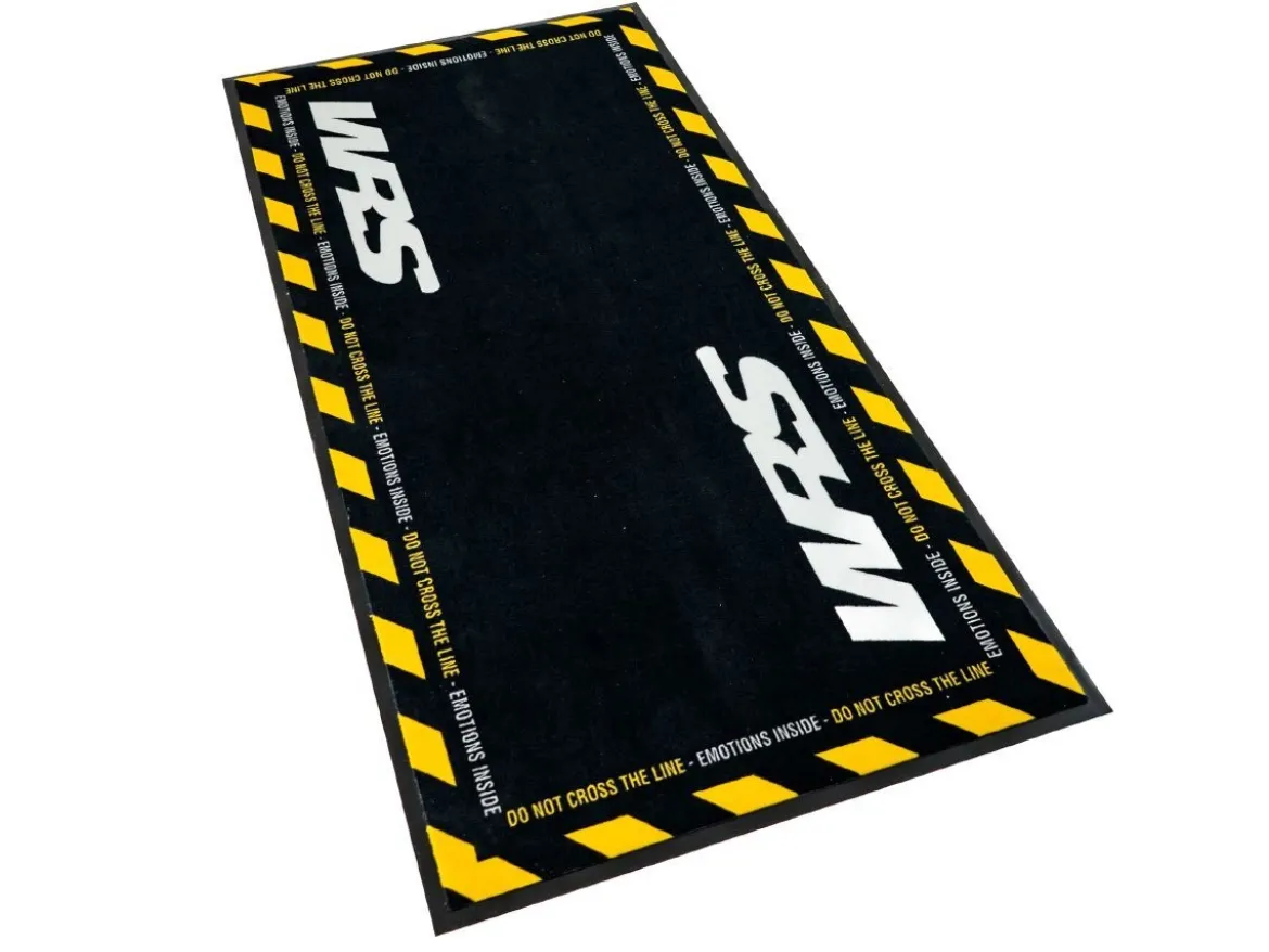 TAPPETO MOTO RETTANGOLARE ORIGINALE WRS CON LOGO E LINEA GIALLA