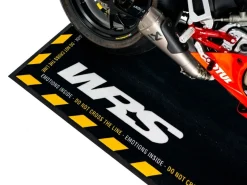 TAPPETO MOTO RETTANGOLARE ORIGINALE WRS CON SCRITTA "CAUTION STRONG EMOTIONS"