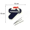 TARGHETTA ORIGINALE TERMIGNONI IN ALLUMINIO FORATA UNIVERSALE 7,5 X 7,5 CM