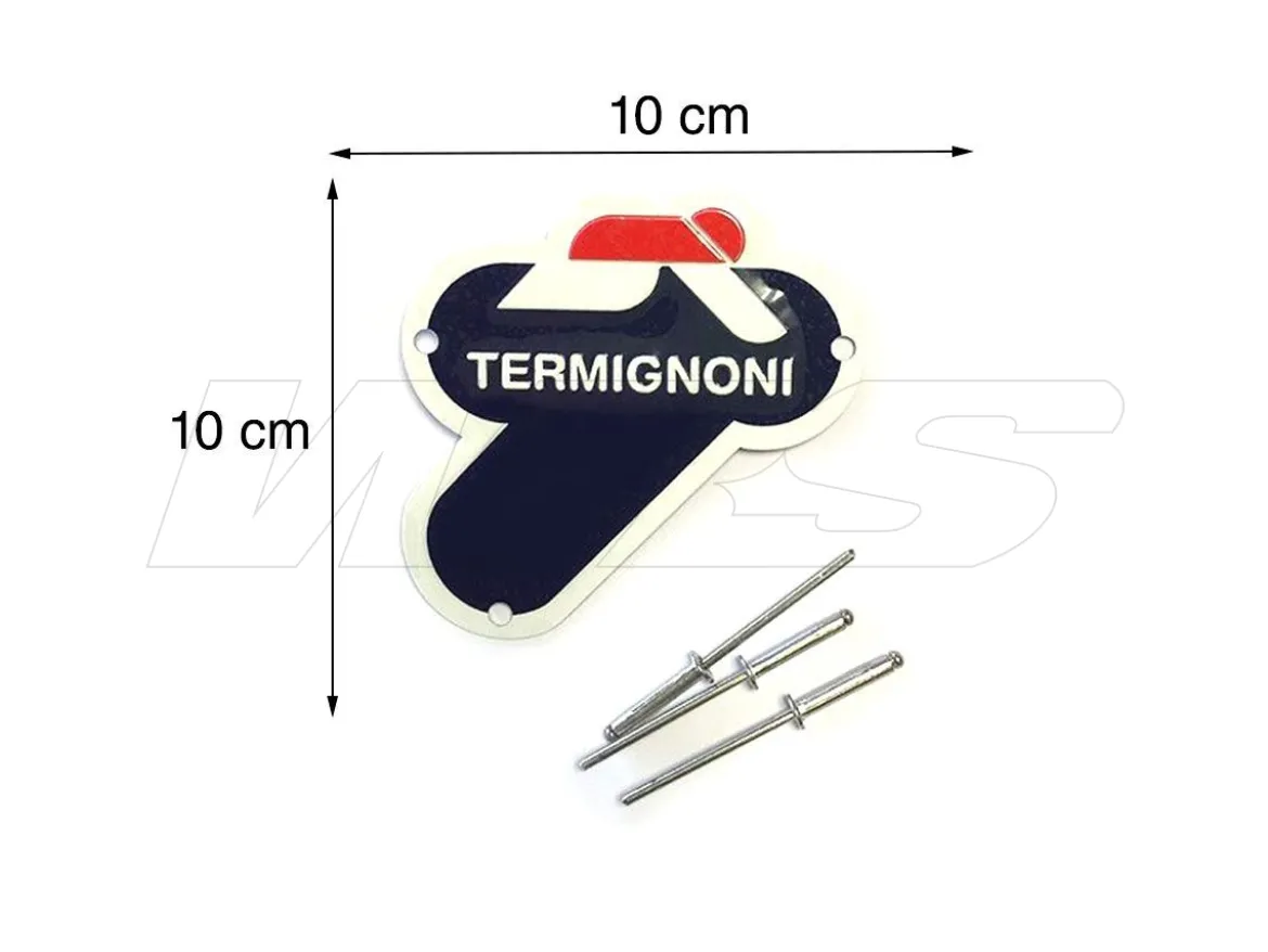 TARGHETTA ORIGINALE TERMIGNONI IN ALLUMINIO FORATA UNIVERSALE 7,5 X 7,5 CM
