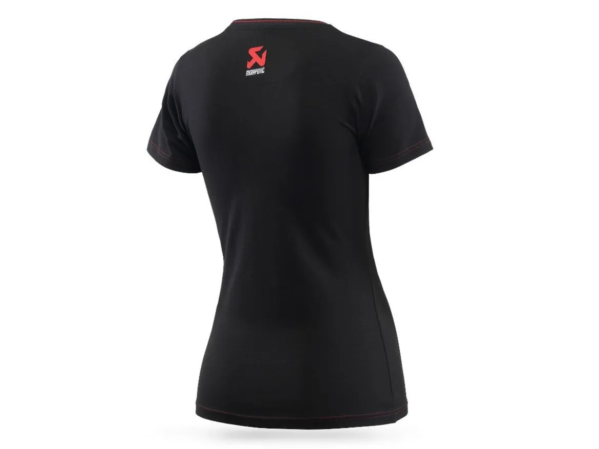 T-SHIRT DONNA NERA UFFICIALE AKRAPOVIC LINEA CORPO