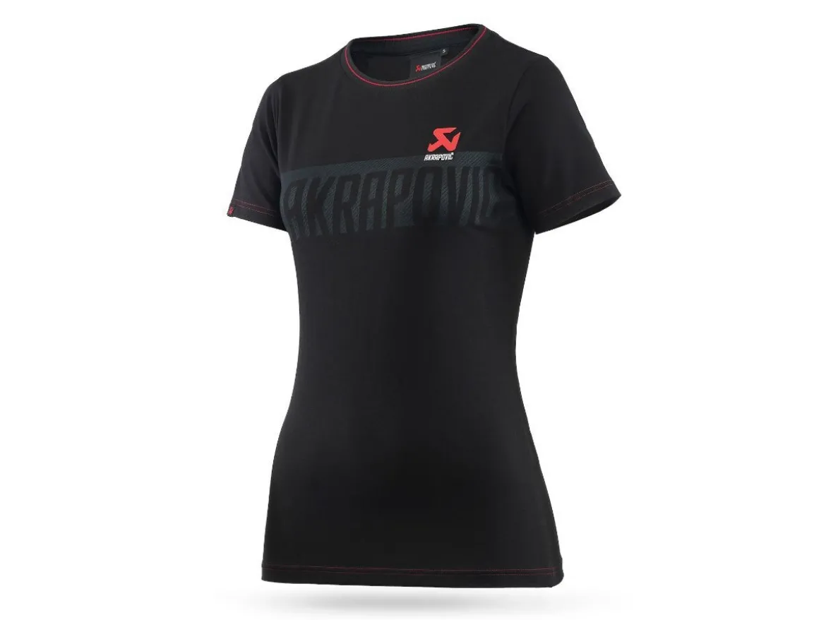 T-SHIRT DONNA NERA UFFICIALE AKRAPOVIC LINEA CORPO