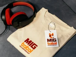 T-SHIRT OVER PREMIUM UFFICIALE MIG BABOL RACING PODCAST NERA 100% COTONE