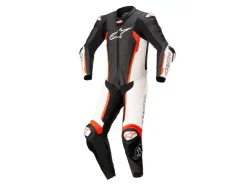 TUTA PELLE INTERAÂ MISSILE V2 ALPINESTARS NERO /Â BIANCO / ROSSO FLUO