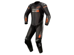 TUTA PELLE RACING GP FORCE CHASER ALPINESTARS NERO / ROSSO FLUO