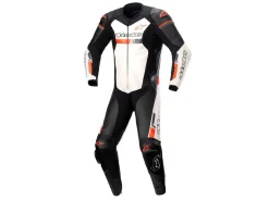 TUTA PELLE RACING GP FORCE CHASER ALPINESTARS BIANCO / ROSSO FLUO