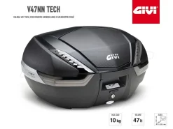 V47NNT BAULETTO MOTO GIVI MONOKEY CARBON LOOK 47LT LUCI FUME'